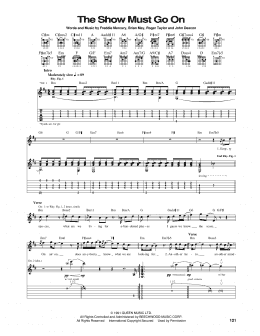 page one of The Show Must Go On (Guitar Tab)