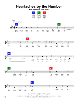 page one of Heartaches By The Number (ChordBuddy)