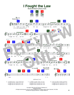 page one of I Fought The Law (ChordBuddy)
