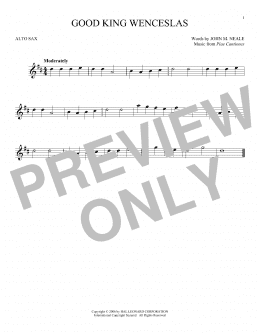 page one of Good King Wenceslas (Alto Sax Solo)