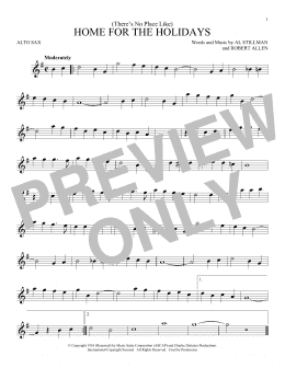 page one of (There's No Place Like) Home For The Holidays (Alto Sax Solo)