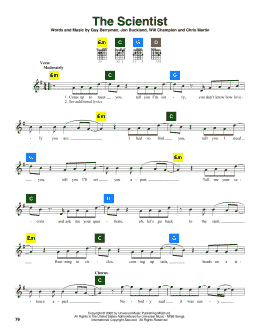 page one of The Scientist (ChordBuddy)