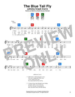 page one of The Blue Tail Fly (Jimmy Crack Corn) (ChordBuddy)