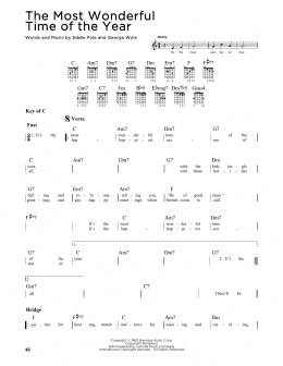 page one of The Most Wonderful Time Of The Year (Guitar Cheat Sheet)