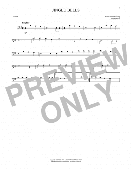 page one of Jingle Bells (Cello Solo)