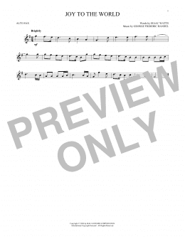 page one of Joy To The World (Alto Sax Solo)