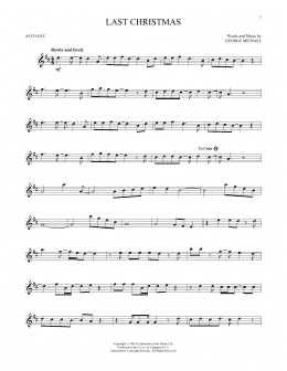 page one of Last Christmas (Alto Sax Solo)