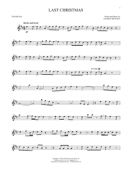 page one of Last Christmas (Tenor Sax Solo)