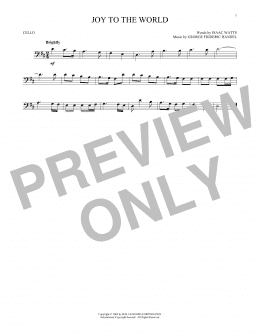 page one of Joy To The World (Cello Solo)