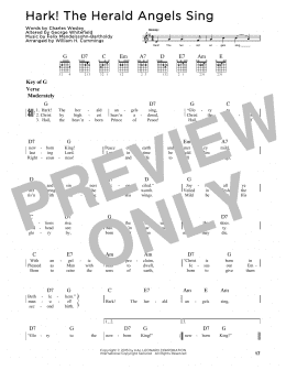 page one of Hark! The Herald Angels Sing (Guitar Cheat Sheet)