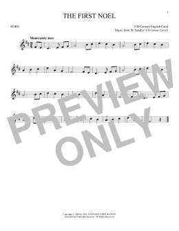 page one of The First Noel (French Horn Solo)