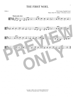 page one of The First Noel (Viola Solo)