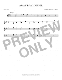 page one of Away In A Manger (Alto Sax Solo)