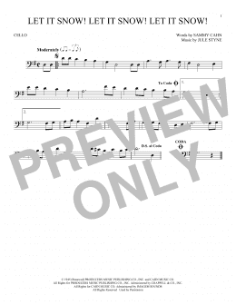 page one of Let It Snow! Let It Snow! Let It Snow! (Cello Solo)