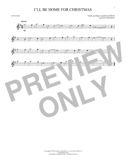 page one of I'll Be Home For Christmas (Alto Sax Solo)