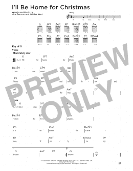 page one of I'll Be Home For Christmas (Guitar Cheat Sheet)