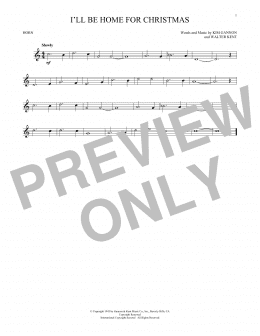 page one of I'll Be Home For Christmas (French Horn Solo)