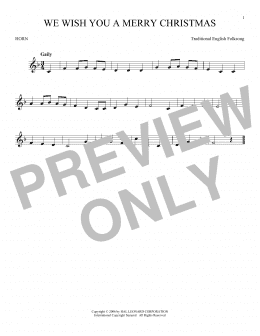 page one of We Wish You A Merry Christmas (French Horn Solo)