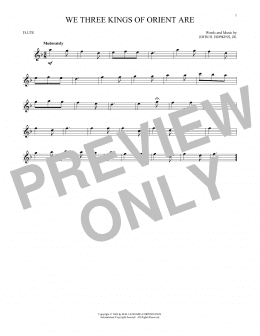 page one of We Three Kings Of Orient Are (Flute Solo)