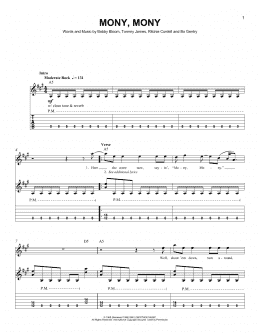 page one of Mony, Mony (Easy Guitar Tab)