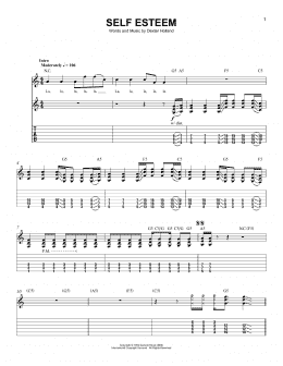 page one of Self Esteem (Easy Guitar Tab)