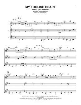 page one of My Foolish Heart (Guitar Ensemble)