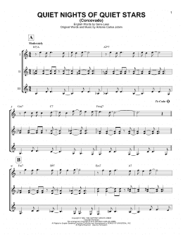 page one of Quiet Nights Of Quiet Stars (Corcovado) (Guitar Ensemble)