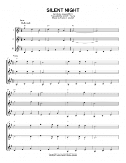 page one of Silent Night (Guitar Ensemble)