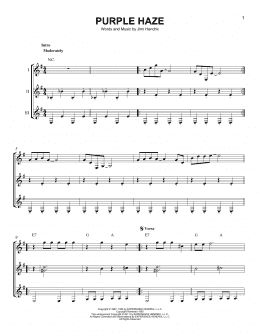 page one of Purple Haze (Guitar Ensemble)