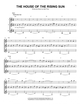 page one of The House Of The Rising Sun (Guitar Ensemble)