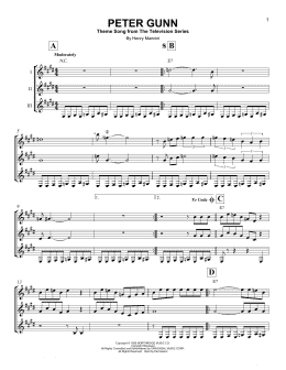 page one of Peter Gunn (Guitar Ensemble)