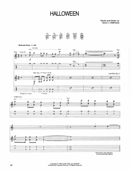 page one of Halloween (Guitar Tab)