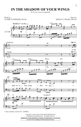 page one of In The Shadow Of Your Wings (SATB Choir)