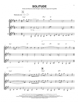 page one of Solitude (Guitar Ensemble)