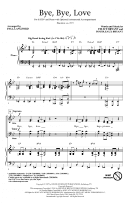 page one of Bye Bye Love (SATB Choir)