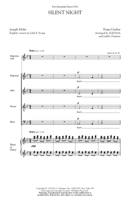 page one of Silent Night (SATB Choir)