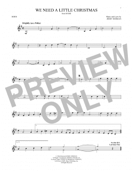 page one of We Need A Little Christmas (French Horn Solo)