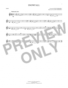 page one of Snowfall (French Horn Solo)