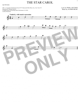 page one of The Star Carol (Alto Sax Solo)