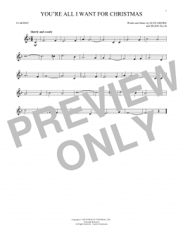 page one of You're All I Want For Christmas (Clarinet Solo)