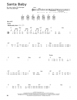 page one of Santa Baby (Guitar Cheat Sheet)