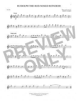 page one of Rudolph The Red-Nosed Reindeer (Flute Solo)