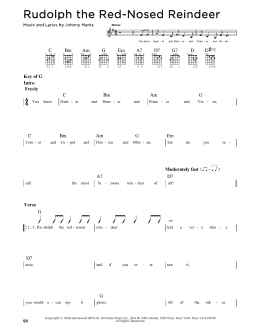 page one of Rudolph The Red-Nosed Reindeer (Guitar Cheat Sheet)