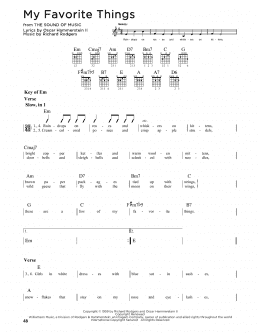 page one of My Favorite Things (Guitar Cheat Sheet)