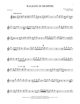 page one of Walking In Memphis (Alto Sax Solo)