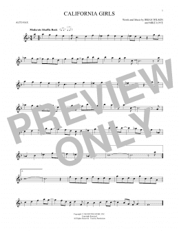 page one of California Girls (Alto Sax Solo)