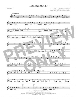 page one of Dancing Queen (Alto Sax Solo)