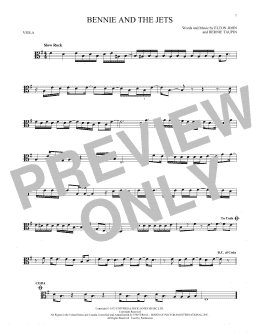 page one of Bennie And The Jets (Viola Solo)