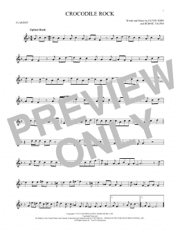 page one of Crocodile Rock (Clarinet Solo)