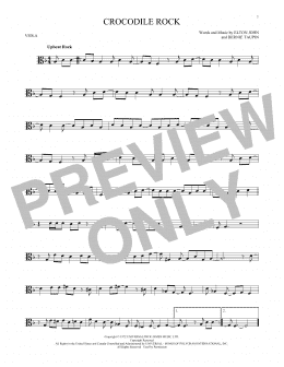 page one of Crocodile Rock (Viola Solo)